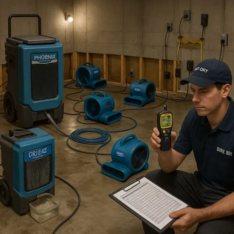 Structural Drying and Dehumidification process in Greenfield, OH